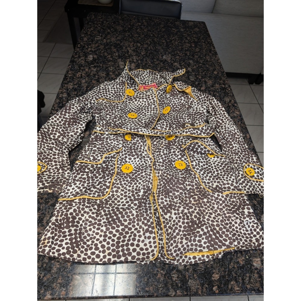 Girls Dollhouse Dark Brown And Yellow Jacket Size 12